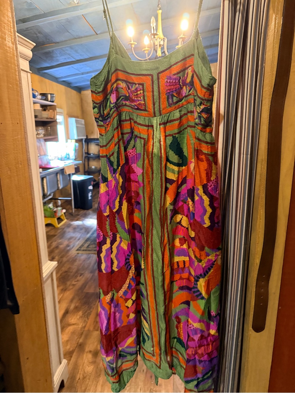 FARM Rio Green Multi-Color Button-Front Maxi Dress - Picture 3 of 3